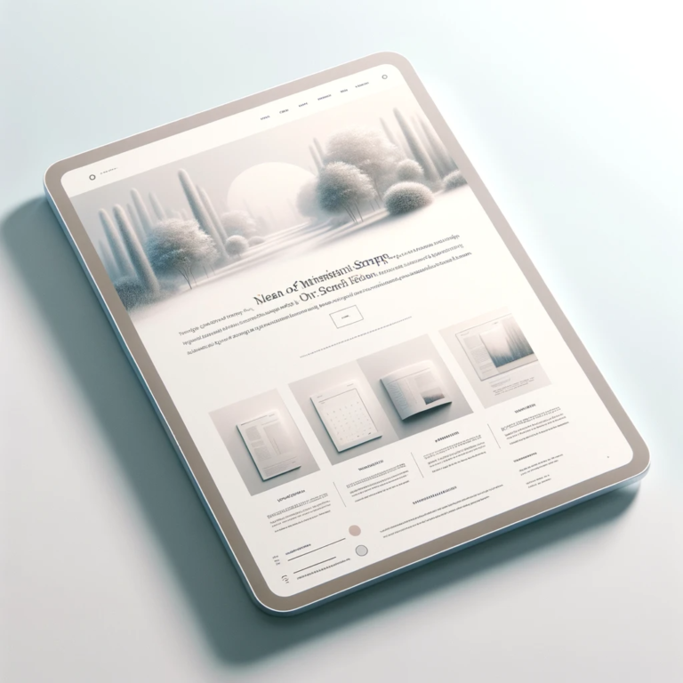 Example of a minimalistic website design